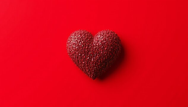 Red heart on red background