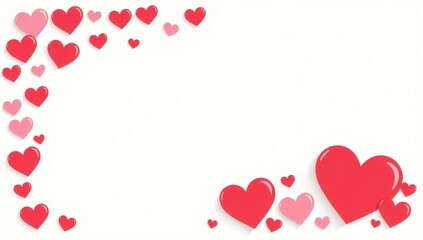 Scattered hearts in love