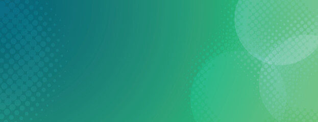 The background is halftone gradient style with green and blue colors, featuring a dotted texture. The green and blue background is vibrant and dynamic. Minimal halftone vector gradient background