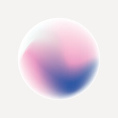 Gradient pink blue abstract round shape element vector