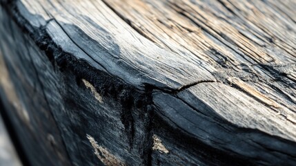 caulk. Black caulk seams on wooden boat hull contrasting with natural wood grain. mobility guides, transit brochures, designed for mobility and urban transit guides, supports logistics messaging.