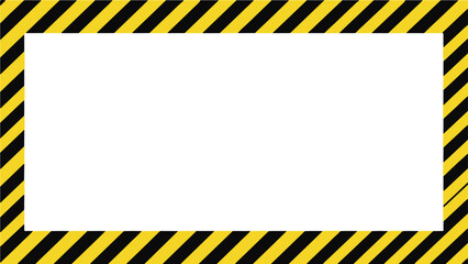 Yellow and black striped border around white rectangle