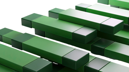 Green Rectangular Blocks Stacked in Rows