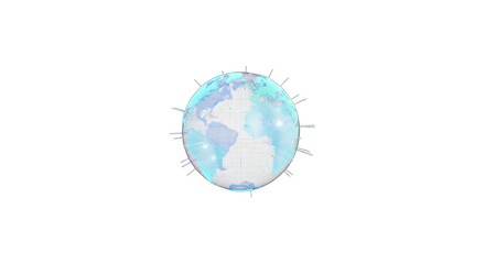 Digital Earth Globe with Connections: Global Network and Communication Concept