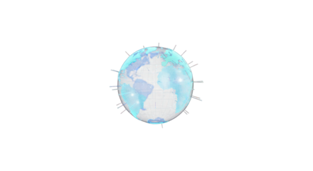 Digital Earth Globe with Connections: Global Network and Communication Concept
