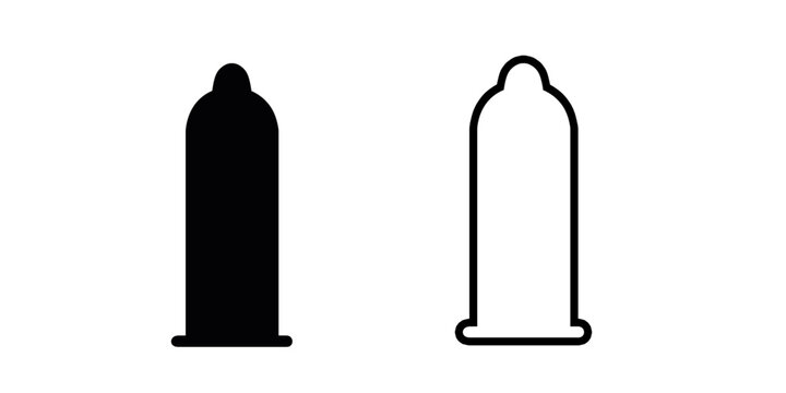 Condom set icon isolated on white background.
