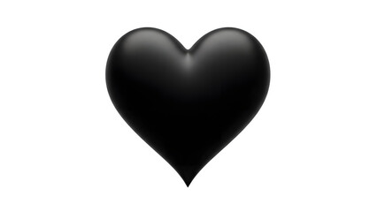 Fototapeta premium A black heart shaped object isolated on transparent background