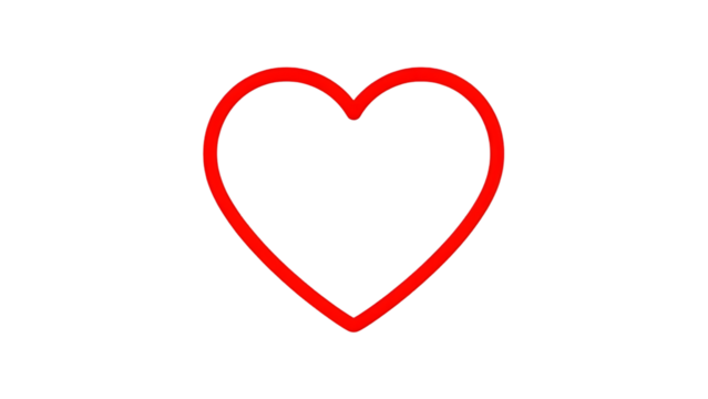 A simple red heart outline on a transparent background for valentines day - Powered by Adobe