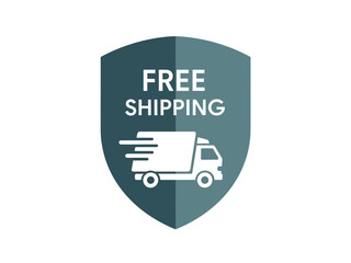 Free shipping guarantee icon for online stores, fast delivery service emblem, e-commerce promotional badge, secure logistics symbol for swift order fulfillment