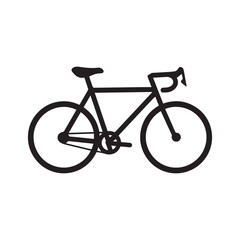 black bicycle isolated on white background