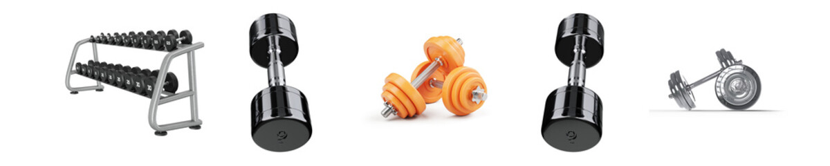 gym dumbbells and strength training equipment, perfect for fitness enthusiasts, home workouts, and...