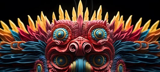 garuda warrior shaped matchstick carving,generative AI