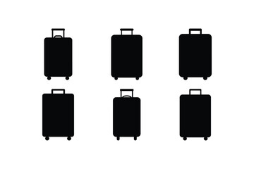 Suitcase Travel Silhouette Vector Icon Set
