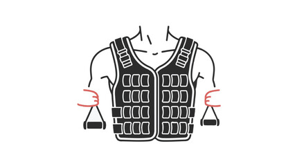 Person wearing weighted vest and lifting dumbbells