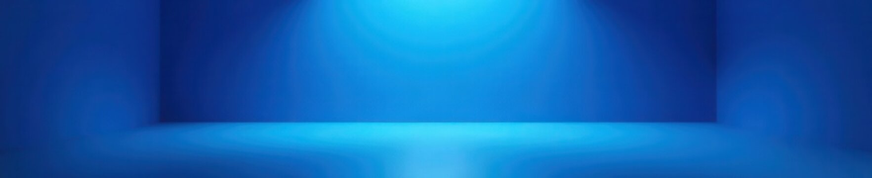 Blue studio room, perspective floor, gradient spotlight backdrop , space, room background