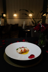 Exquisite dish of expertly prepared food, perfectly plated for a culinary experience