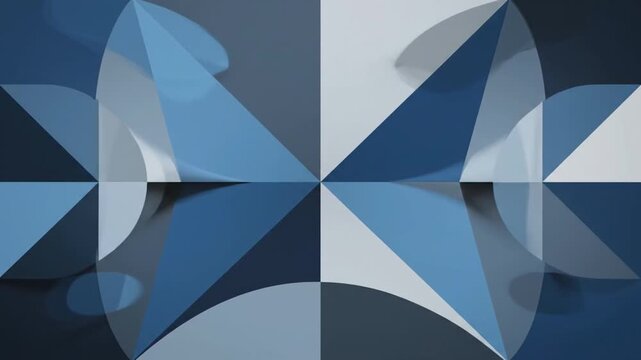 Abstract geometric motion graphics with shades of blue and gray blending seamlessly
