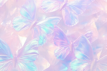 Fototapeta premium Ethereal pastel butterfly png overlay effect, transparent background