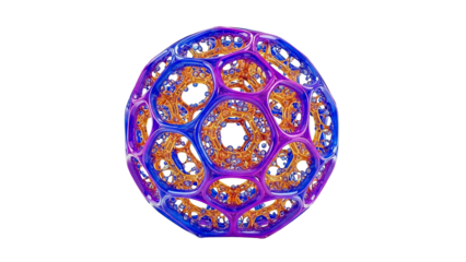 3D Render of a Futuristic Geometric Sphere