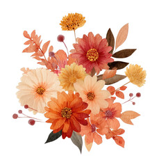 Fototapeta premium PNG Vibrant autumn floral arrangement