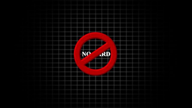 Red Prohibition Sign With Text NOCARD no card