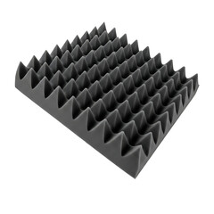 Fototapeta premium Dark gray pyramid acoustic foam panel for soundproofing.