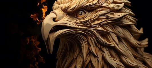 griffin shaped matchstick carving ,generative AI