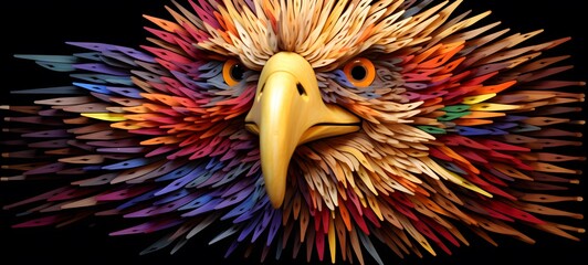 griffin shaped matchstick carving ,generative AI