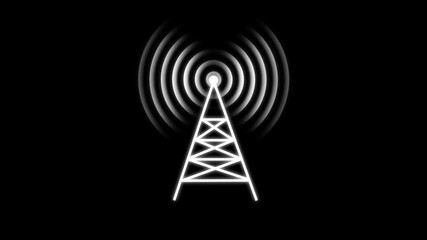 Radio wave towers connect the network and signal waves. Communication towers generate radio waves. WIFI wireless icon radio station signal. - Powered by Adobe