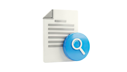 Document with Search Icon 3D Icon