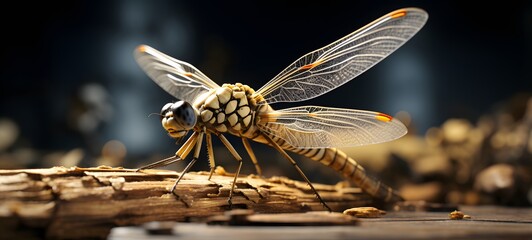 dragonfly shaped matchstick carving ,generative AI
