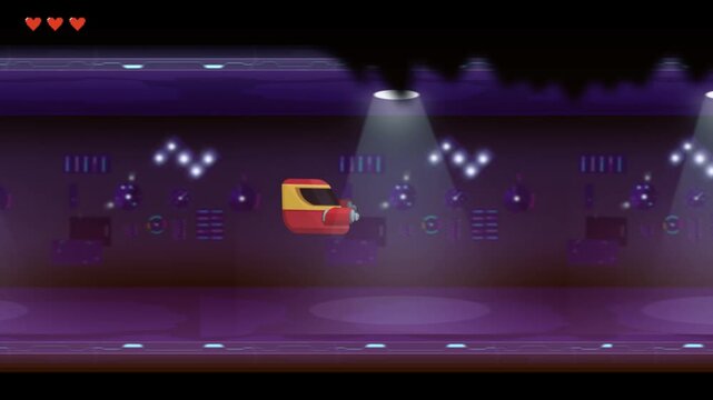 Side Scrolling Spaceship Action Game mockup
