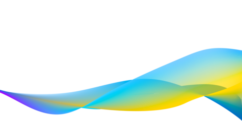 Colorful Abstract Wave Design with Gradient Curves on White Background