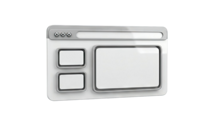 Abstract 3D Render of a Browser Window Interface