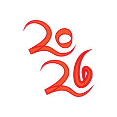 2026 letter typography design . 