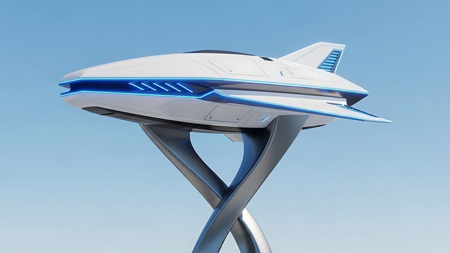 Futuristic 3d edge computing concept device with sleek design and glowing blue accents, symbolizing next-generation data processing and low latency network infrastructure. - Powered by Adobe