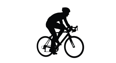 Obraz premium a black silhouette of a person riding a bicycle