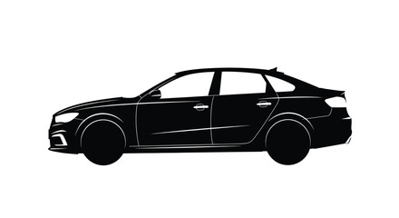 Fototapeta premium a black silhouette of a four door sedan car
