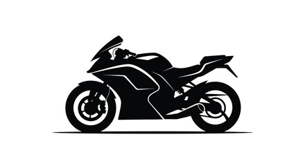 Fototapeta premium a black silhouette of a motorcycle on a white background