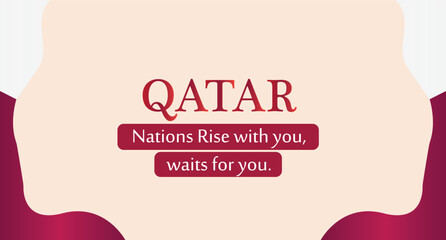 Qatar flag waving behind modern skyline. Qatar national flag for independence day of Qatar national day  celebration theme banner . Elegant  background. good for Qatar promos, travel, tourism © Fahad