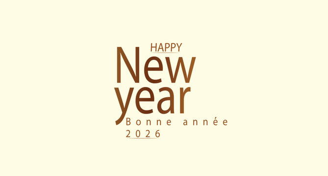 Bonne annee is a happy new 2026 year,Graphic design print t-shirts,poster,vector illustration beautiful text of happy new year