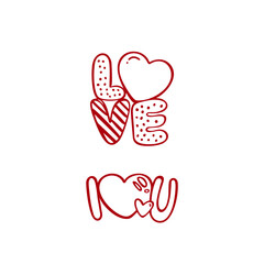 Love hand drawn vector illustration. Heart vector icon
