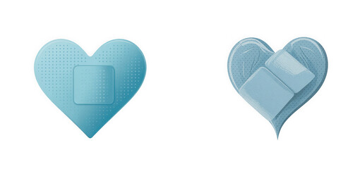 Broken heart illustration set, Sad love emotion icon, Heartbreak symbol design