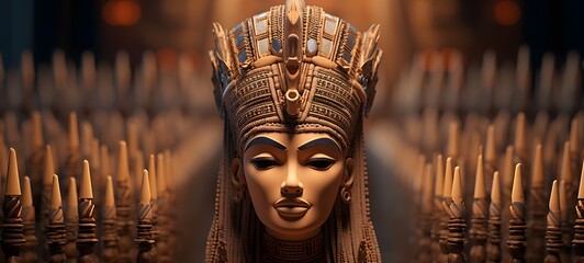 Cleopatra shaped matchstick carving ,generative AI