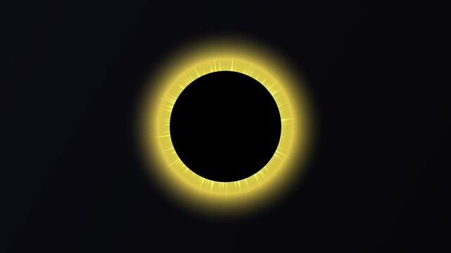 Abstract Yellow Circle Pulse on Black Background