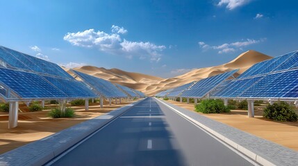 Solar Panels Desert Road: Clean Energy, Sustainable Future