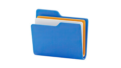 3D Render of a Blue Folder with Inserts