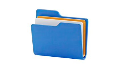3D Render of a Blue Folder with Inserts