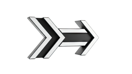 Black and White Chevron Arrow Symbol