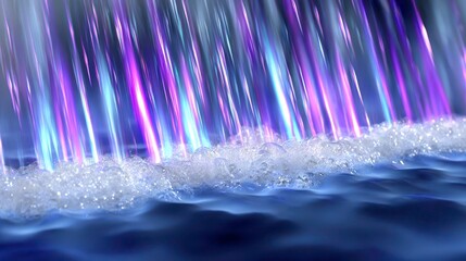 Abstract Waterfall: Blue, Purple Water Background Image